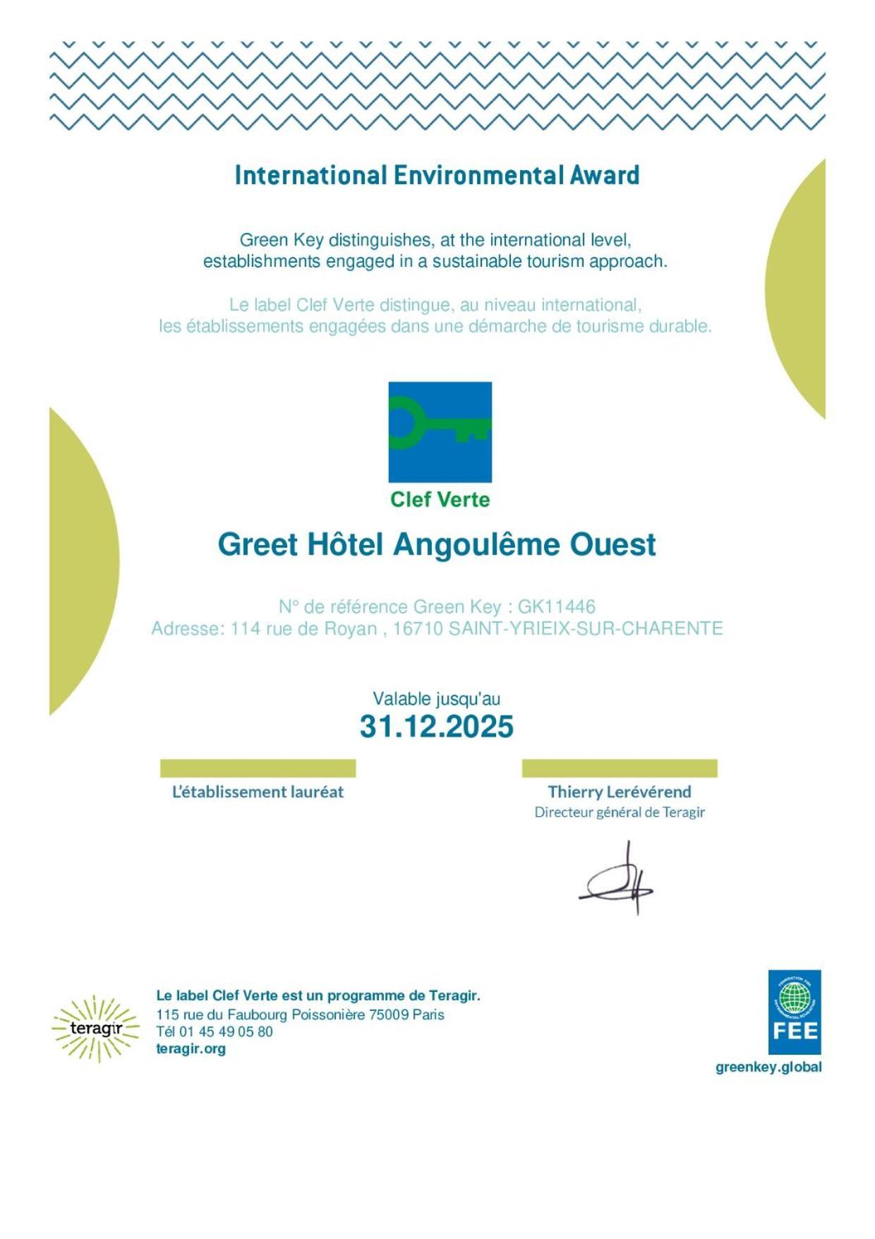 greet hôtel Angoulême Saint-Yrieix-sur-Charente Exterior foto